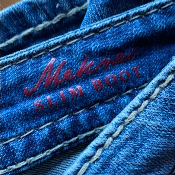 MEK DNM USA slim boot distressed embroidered jean - Picture 7 of 7